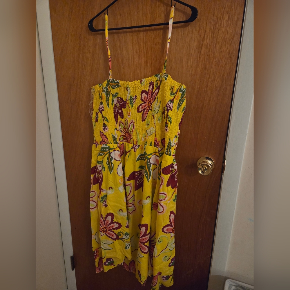 Love Yellow and Green Smocked Dress